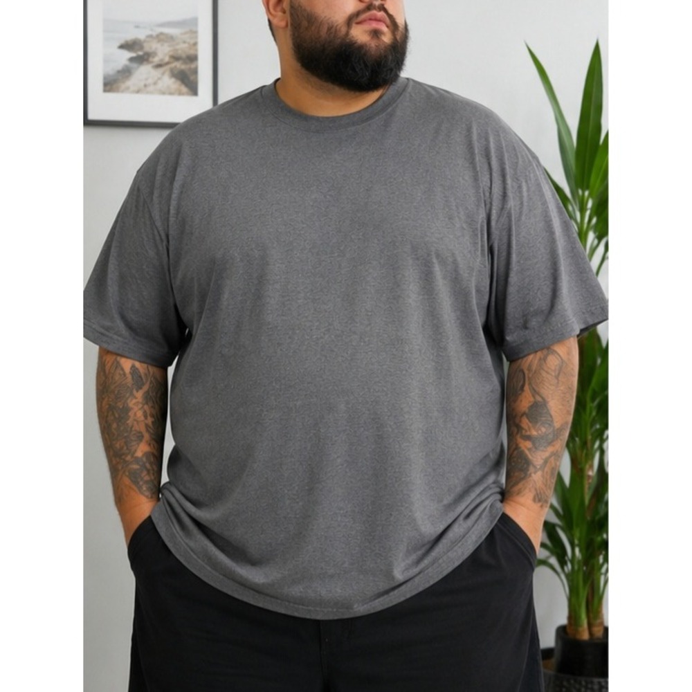 Hanes Beefy-T Men's 2XLT Gray Short Sleeve T-Shirt Heavyweight Basic Tee